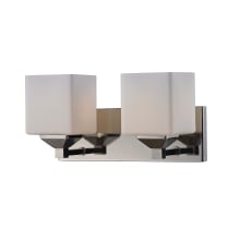Quube 2 Light Bathroom Vanity Light with Matte Opal Glass Shade