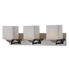 Quube 3 Light Bathroom Vanity Light with Matte Opal Glass Shade