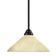 Riviera 1 Light 14" Wide Pendant with Golden Mottle Glass Shade