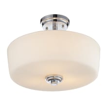 Lamina 3 Light Semi-Flush Ceiling Fixture with Matte Opal Shade
