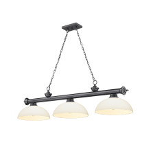 Cordon 3 Light 14" Wide Billiard Chandelier with Matte Opal Shades