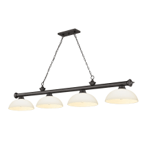 Cordon 4 Light 14" Wide Billiard Chandelier with Matte Opal Shades