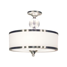 Cosmopolitan 3 Light Semi-Flush Ceiling Fixture with White Shade