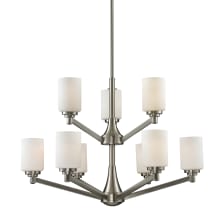 Montego 9 Light 2 Tier Chandelier with Matte Opal Shade