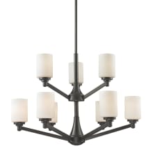 Montego 9 Light 2 Tier Chandelier with Matte Opal Shade