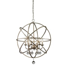 Acadia 6 Light 24" Wide Globe Chandelier with Crystal Spheres