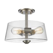 Annora 3 Light Semi Flush Ceiling Fixture with Clear Cylindrical Glass Shade