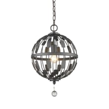 Almet 1 Light Pendant with Clear Globe Crystal Shade