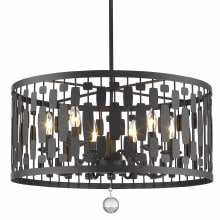 Almet 6 Light Pendant with Clear Round Crystal Shade