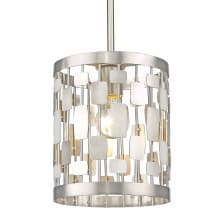 Almet 1 Light Pendant with Clear Cylindrical Crystal Shade