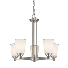 Jarra 5 Light Chandelier with White Glass Shade