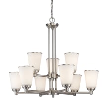 Jarra 9 Light Chandelier with White Glass Shade