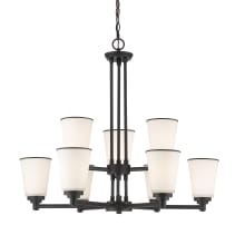 Jarra 9 Light Chandelier with White Glass Shade