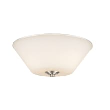 Jarra 3 Light Flush Mount Ceiling Fixture with White Glass Shade