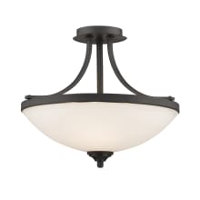 Bordeaux 3 Light Semi-Flush Ceiling Fixture with Matte Opal Glass Shade