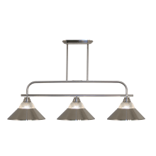 Annora 3 Light Billiard / Island Chandelier with Ribbed Glass and Metal Shade
