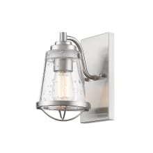 Mariner 9" Tall Bathroom Sconce with Seedy Glass