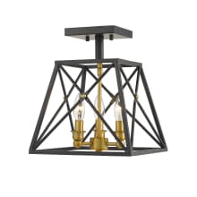 Trestle 3 Light 11" Wide Semi-Flush Ceiling Fixture