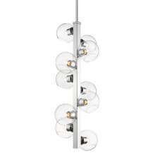 Marquee 10 Light 35" Tall Clear Glass Orb Pendant