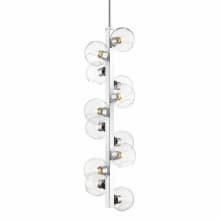 Marquee 12 Light 43" Tall Clear Glass Orb Pendant