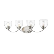 Ashton 4 Light 32" Wide Vanity Light with Clear Glass Shades