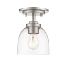 Ashton Single Light 6" Wide Semi-flush Mount Ceiling Fixture with a Clear Glass Shade