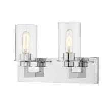 Savannah 2 Light 16" Wide Vanity Light with Clear Glass Shades