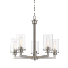 Savannah 5 Light 24" Wide Chandelier with Clear Glass Shades