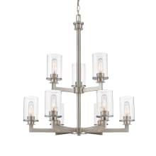 Savannah 9 Light 29" Wide Chandelier with Clear Glass Shades