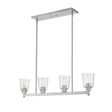 Bohin 4 Light 40" Wide Linear Chandelier with Clear Seedy Glass