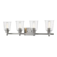 Bohin 4 Light 32" Wide Vanity Light with Clear Seedy Glass Shades