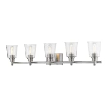Bohin 5 Light 41" Wide Vanity Light with Clear Seedy Glass Shades