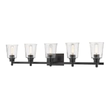 Bohin 5 Light 41" Wide Vanity Light with Clear Seedy Glass Shades