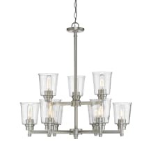 Bohin 9 Light 28" Wide Chandelier with Clear Seedy Glass Shades