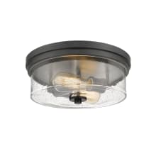 Bohin 2 Light 13" Wide Flush Mount Ceiling Light with a Clear Seedy Glass