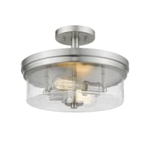 Bohin 2 Light 13" Wide Semi-Flush Ceiling Light with Clear Seedy Glass