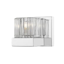 Fallon 1 Light 6" Wide Ribbed Crystal Glass Bath Sconce with LED Bulb