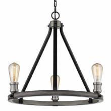 Kirkland 3 Light 20" Wide Faux Wood Ring Chandelier