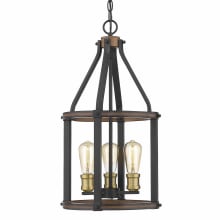 Kirkland 3 Light 12" Wide Faux Wood Pendant