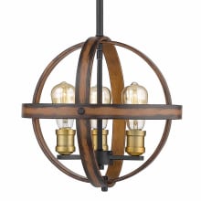 Kirkland 3 Light 14" Wide Faux Wood Globe Pendant