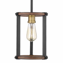 Kirkland Single Light 7" Wide Faux Wood Pendant