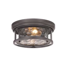 Clarion 2 Light 12" Wide Flush Mount Drum Ceiling Fixture