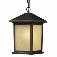 Holbrook 15" Tall 1 Light Outdoor Pendant with Seedy Glass