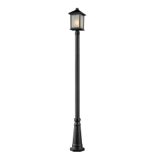 Holbrook 1 Light Outdoor Post Light with White Seedy Shade