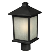 Holbrook 16" Tall 1 Light Outdoor Post Light with Seedy Glass