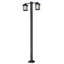 Mesa 2 Light Outdoor Post Light with Clear Beveled and Matte Opal Shade