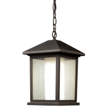 Mesa 1 Light Outdoor Pendant with Outer Seedy and Inner Matte Opal Shade