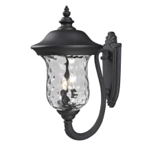 Armstrong 24" Tall 3 Light Wall Sconce with Clear Water Glass