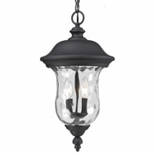 Armstrong 23" Tall 3 Light Outdoor Pendant with Clear Water Glass Shade