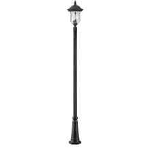 Armstrong 3 Light Outdoor Post Light with Clear Water Glass Shade